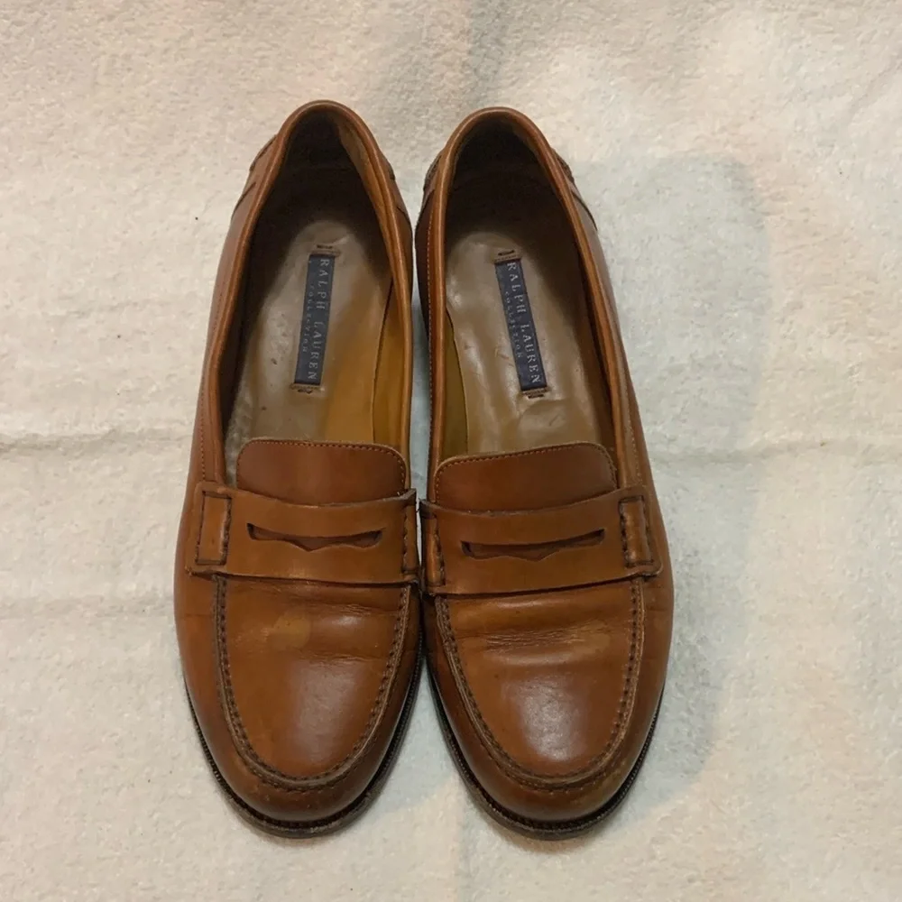 Ralph Lauren Men’s Purple Label Chalmers Burnished Calfskin Penny Loafer